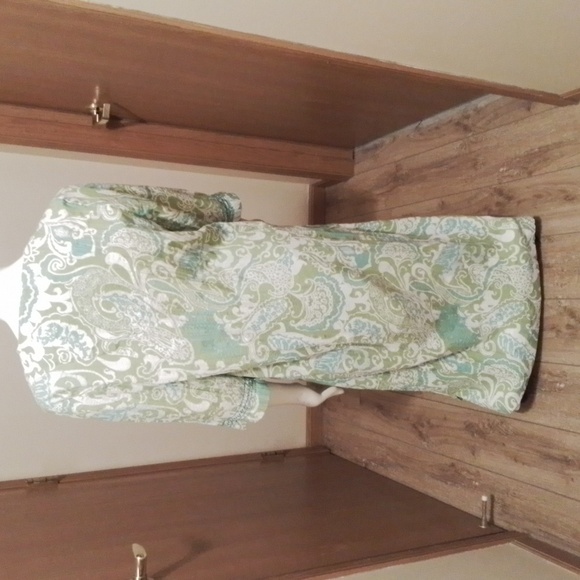 Charter Club Intimates lounger, green, aqua, white, size M - Picture 4 of 7